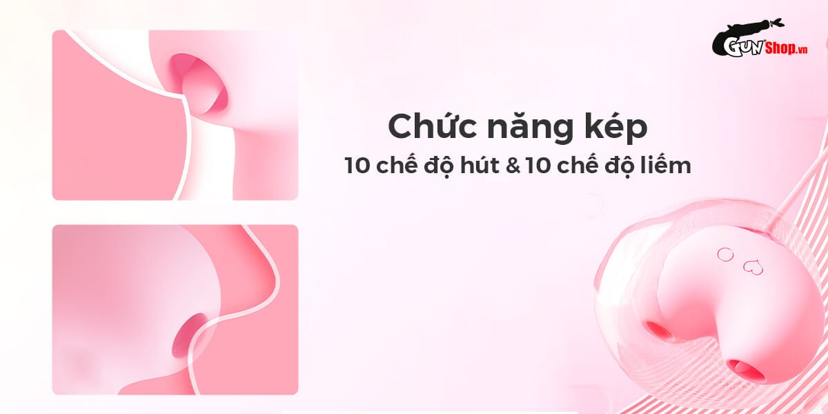 Máy bú mút 2 đầu Svakom Peach Dolphin kèm trứng rung mạnh