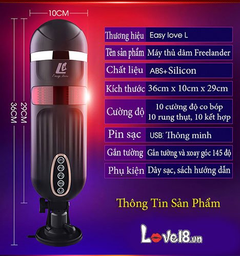 Máy Thủ Dâm Âm Đạo Giả FreeLander Cao Cấp Rung Thụt Đa Chức Năng