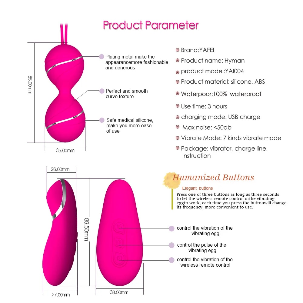 Trứng rung YLove hồ lô kích thích điểm G tập Kegel co bóp âm đạo