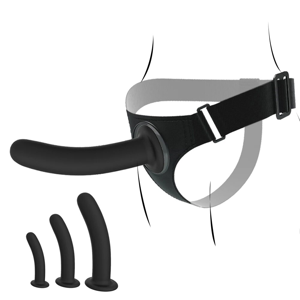 Dương vật giả silicon mềm mại dây đeo co giãn sextoy nữ đồng tính