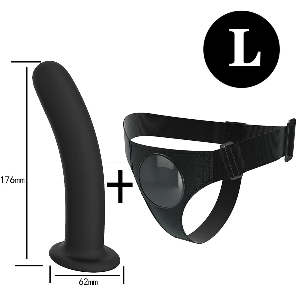 Dương vật giả silicon mềm mại dây đeo co giãn sextoy nữ đồng tính