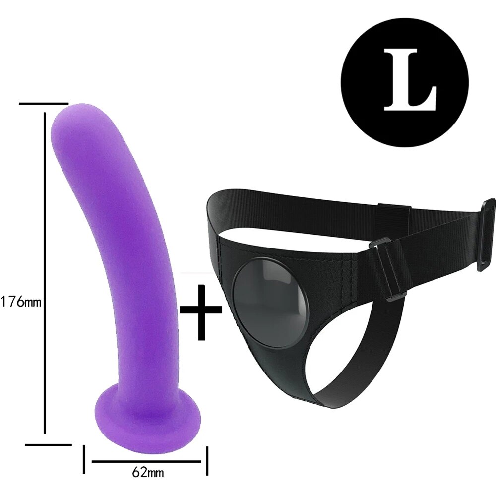 Dương vật giả silicon mềm mại dây đeo co giãn sextoy nữ đồng tính