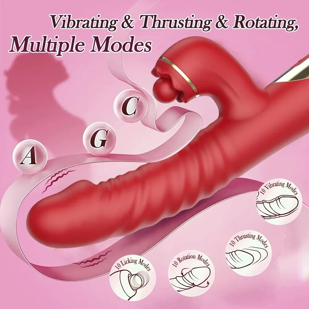 Dương vật giả Hannibal 4 in 1 rung thụt hút cao cấp đa năng