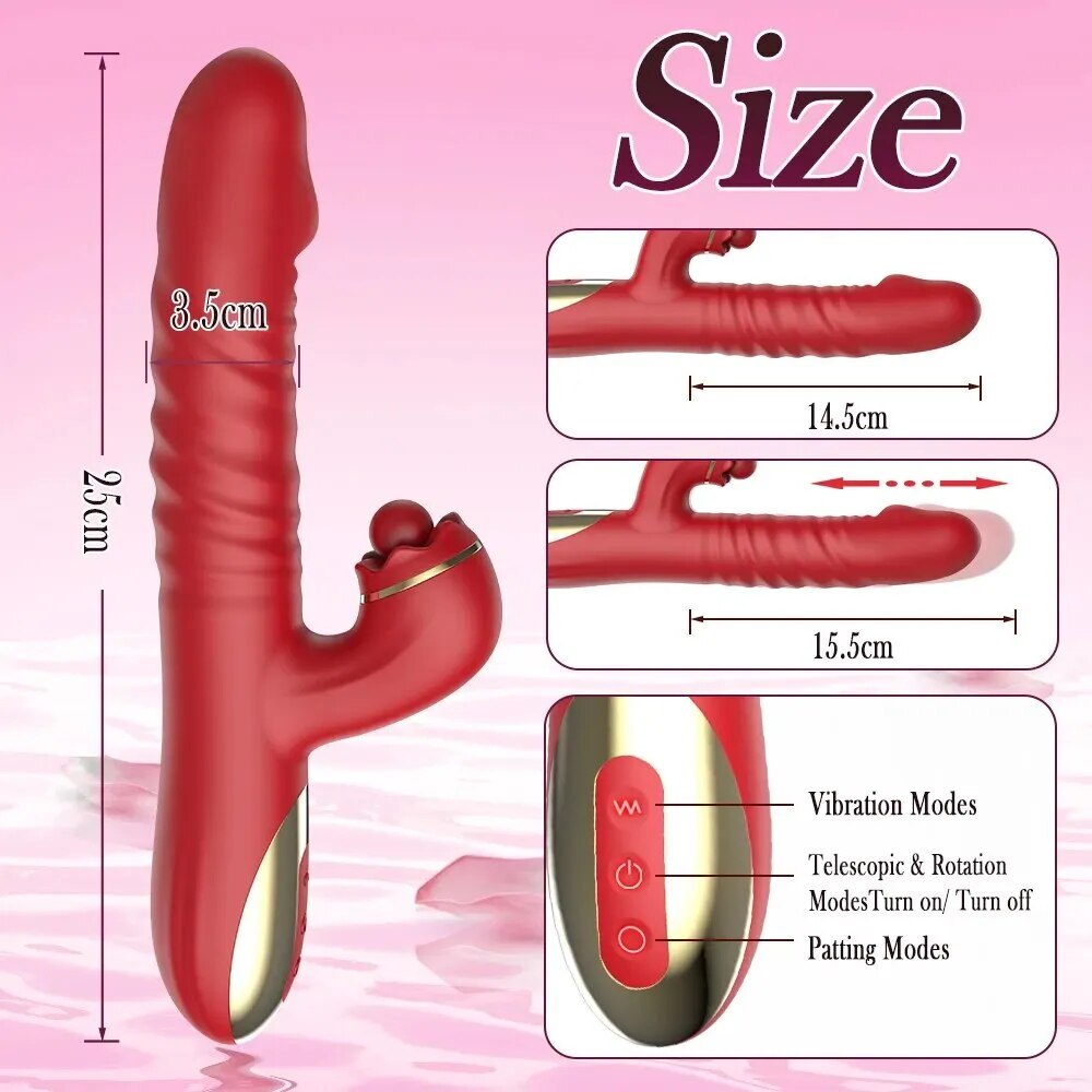 Dương vật giả Hannibal 4 in 1 rung thụt hút cao cấp đa năng
