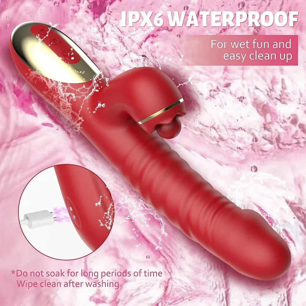 Dương vật giả Hannibal 4 in 1 rung thụt hút cao cấp đa năng