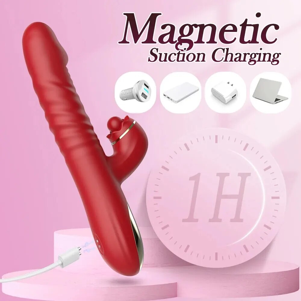 Dương vật giả Hannibal 4 in 1 rung thụt hút cao cấp đa năng