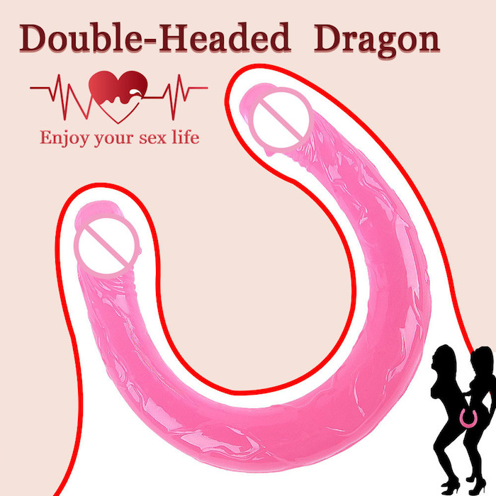 Dương vật 2 đầu trong suốt Double Dong – Cho cặp đồng tính Nữ