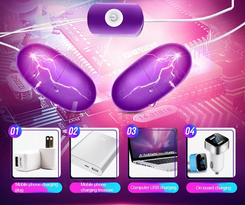 Trứng nhảy đôi rung mạnh sạc USB cao cấp kích thích cực đã