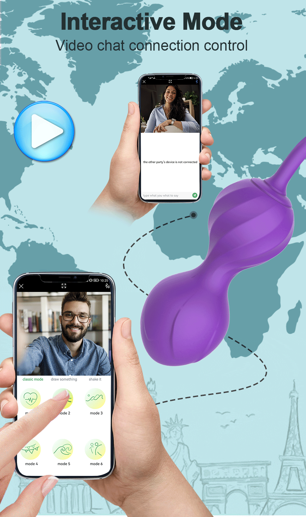 Trứng rung hồ lô Jiuuy Bluetooth se khít âm đạo, kích thích