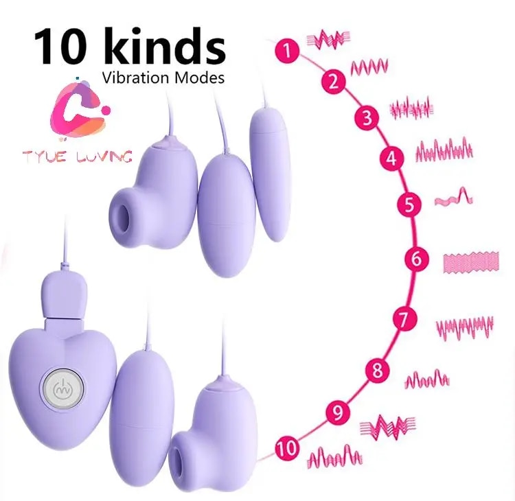 Trứng rung hút chân không 2 đầu Ankini điều khiển từ xa siêu mạnh