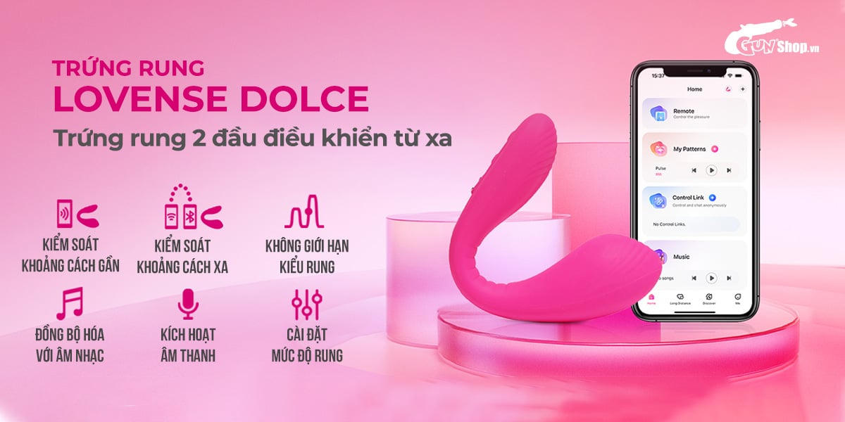 Trứng rung Lovense Dolce 2 đầu điều khiển app điện thoại