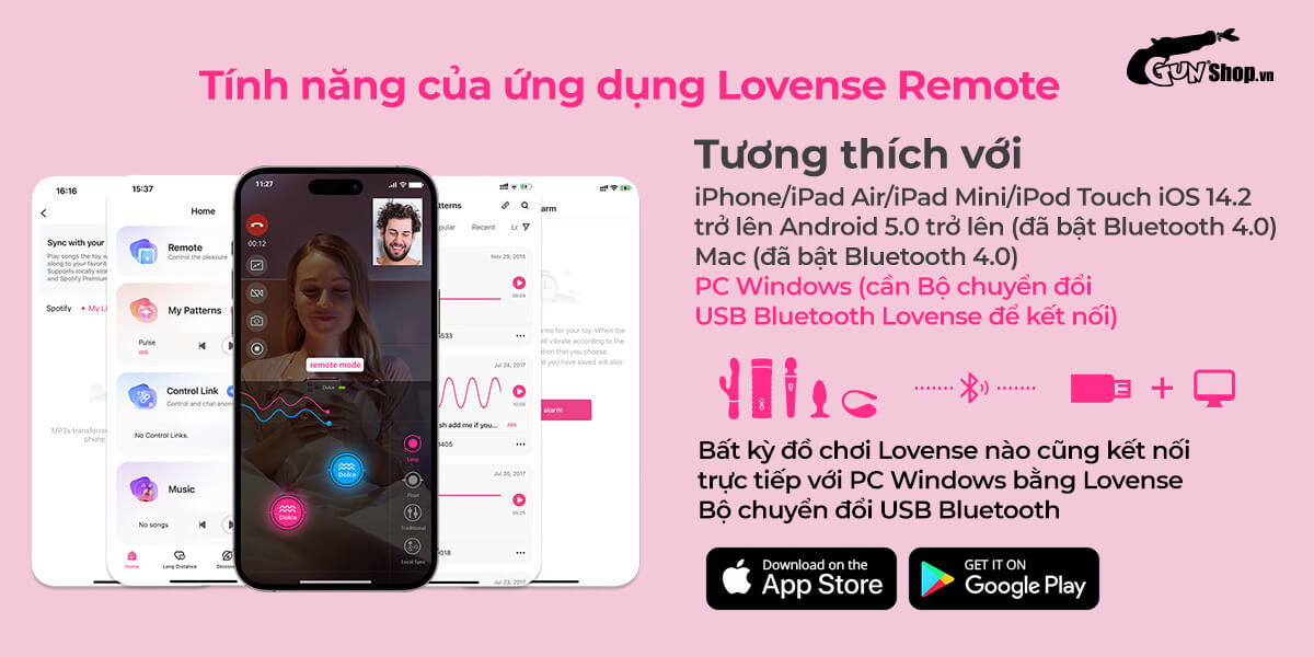 Trứng rung Lovense Dolce 2 đầu điều khiển app điện thoại