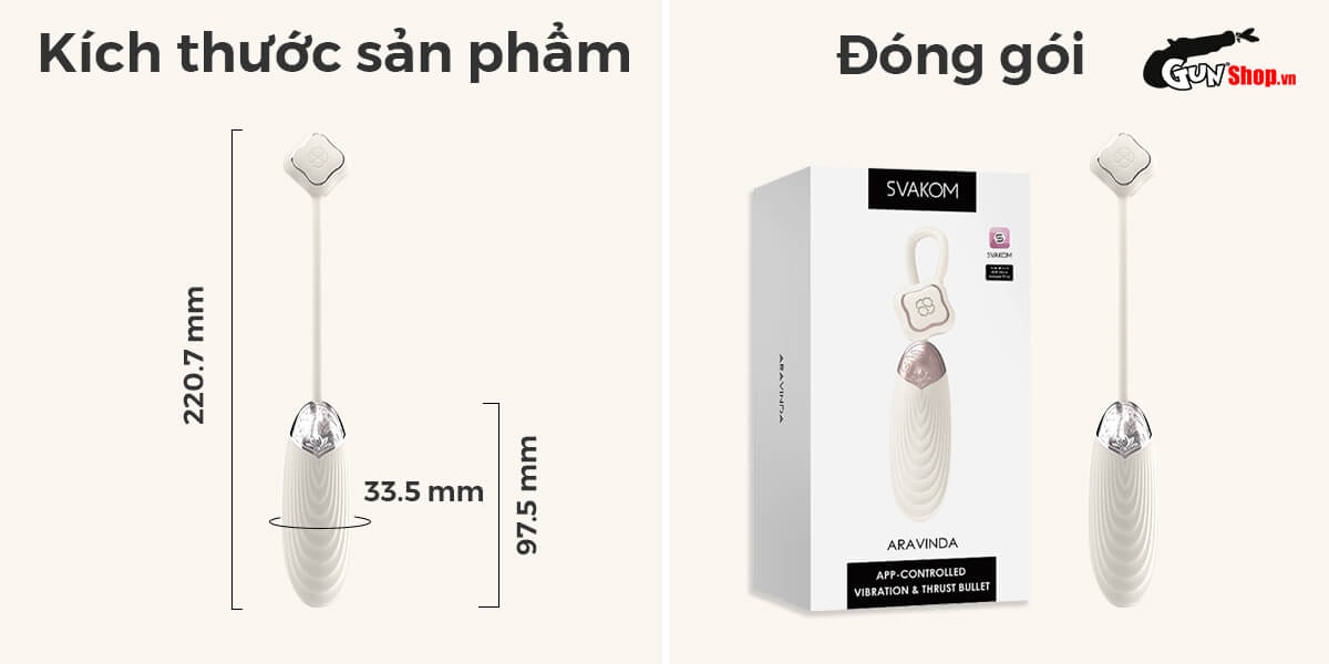 Mua Trứng rung cao cấp Svakom Aravinda kết nối bluetooth điều khiển qua app chính hãng