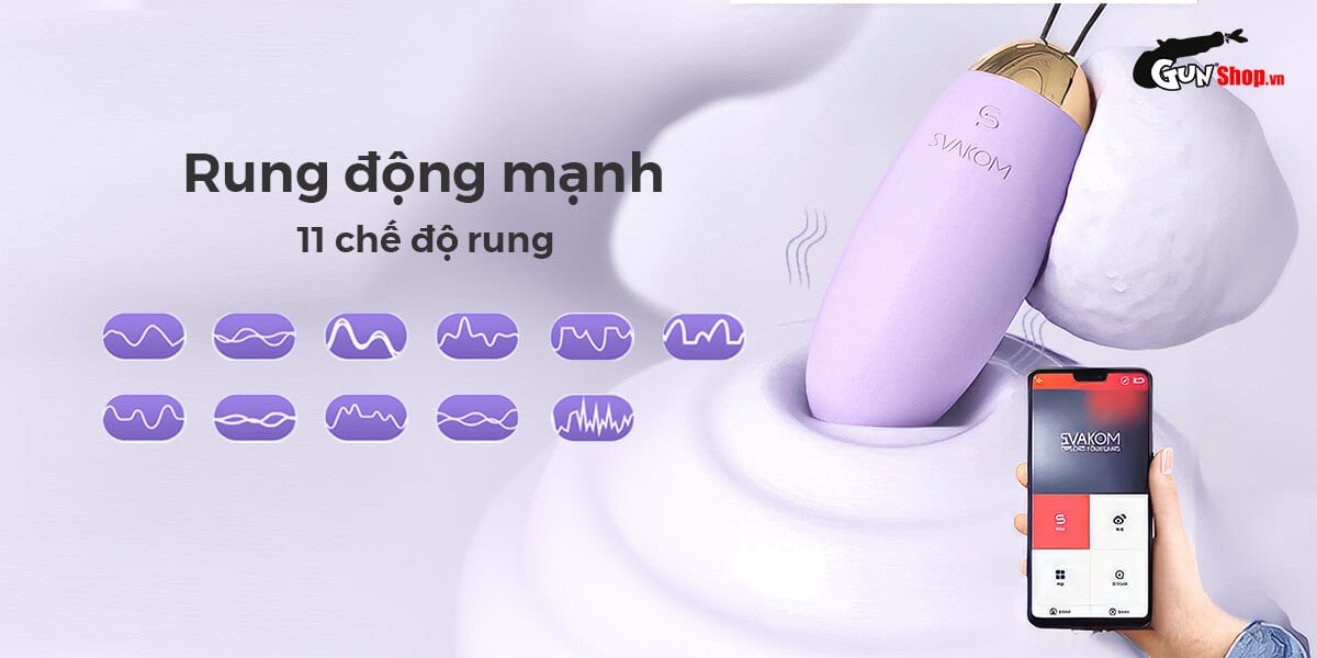 Trứng rung Svakom Elva không dây điều khiển app Bluetooth cực phê