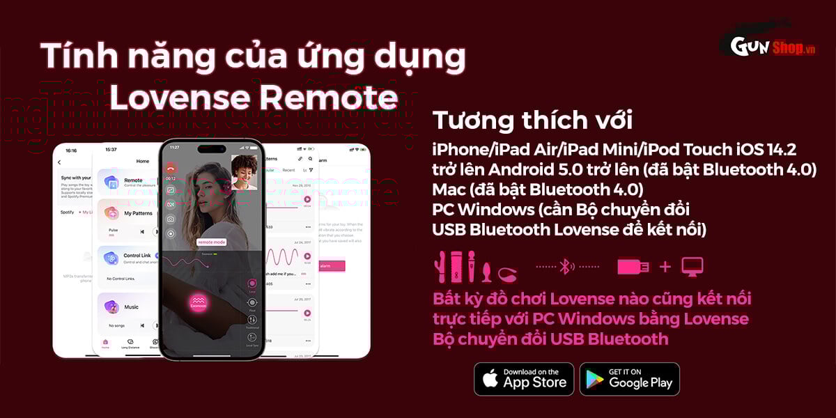 Trứng rung Lovense Exomoon nhỏ gọn Hình thỏi son Điều khiển app dễ dùng