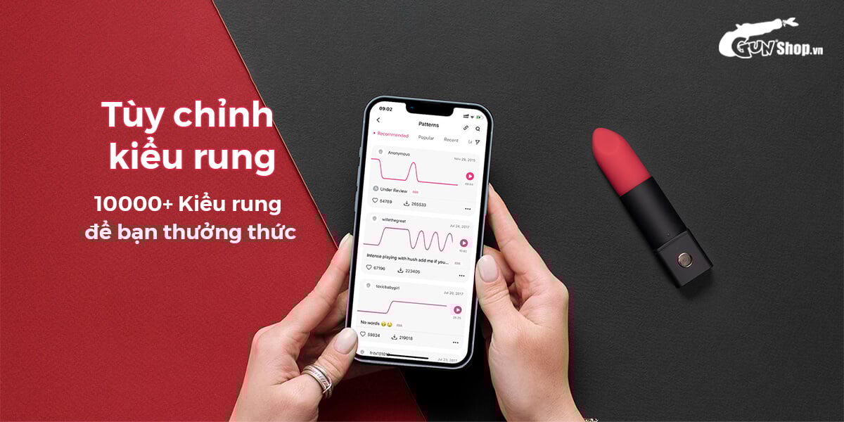Trứng rung Lovense Exomoon nhỏ gọn Hình thỏi son Điều khiển app dễ dùng