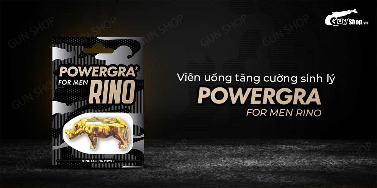 Viên uống hỗ trợ cương dương, tăng cường sinh lý, kéo dài thời gian Powergra For Men Rino - Vỉ 1 viên