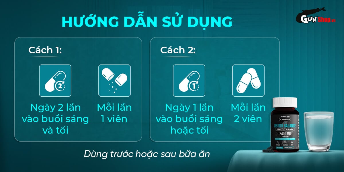 Nơi bán Viên uống bổ não, tăng cường trí nhớ Powergra Neuro Balance - Hộp 60 viên giá tốt