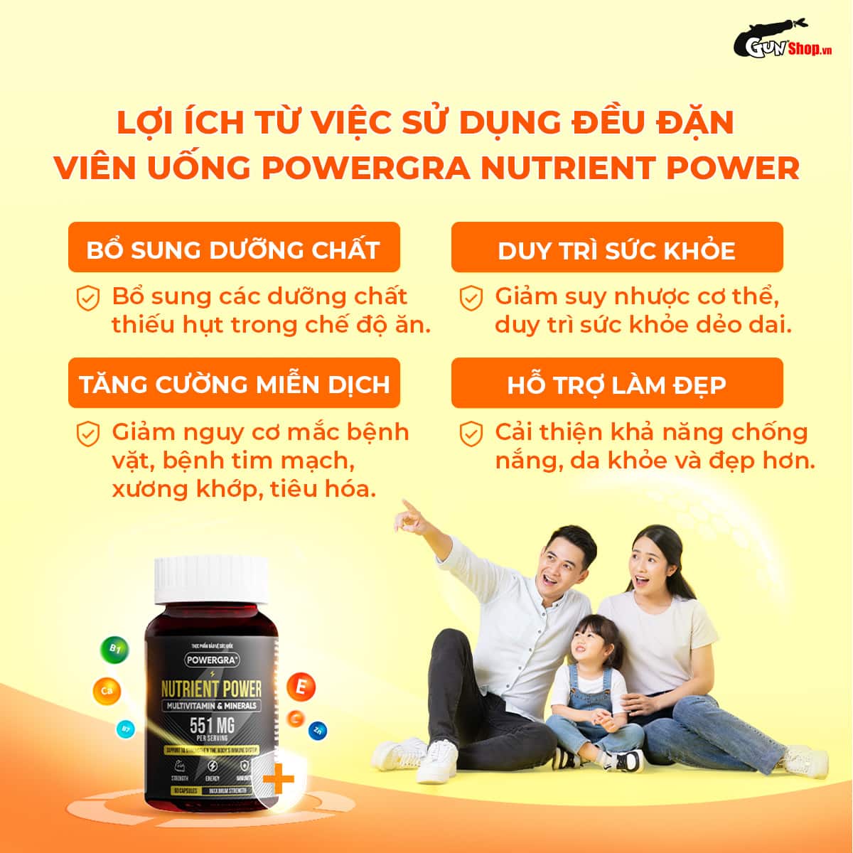 Viên Uống Vitamin Tổng Hợp Powergra 60 Viên - Tăng Cường Sức Khỏe