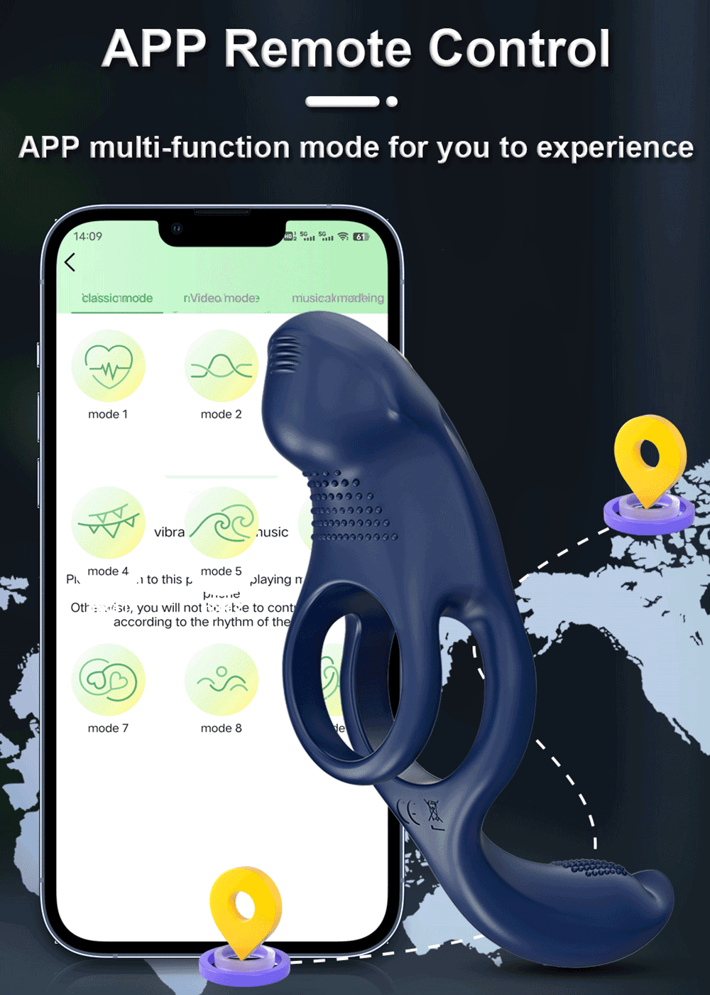 Vòng đeo dương vật Love Spouse rung kích thích điểm G app