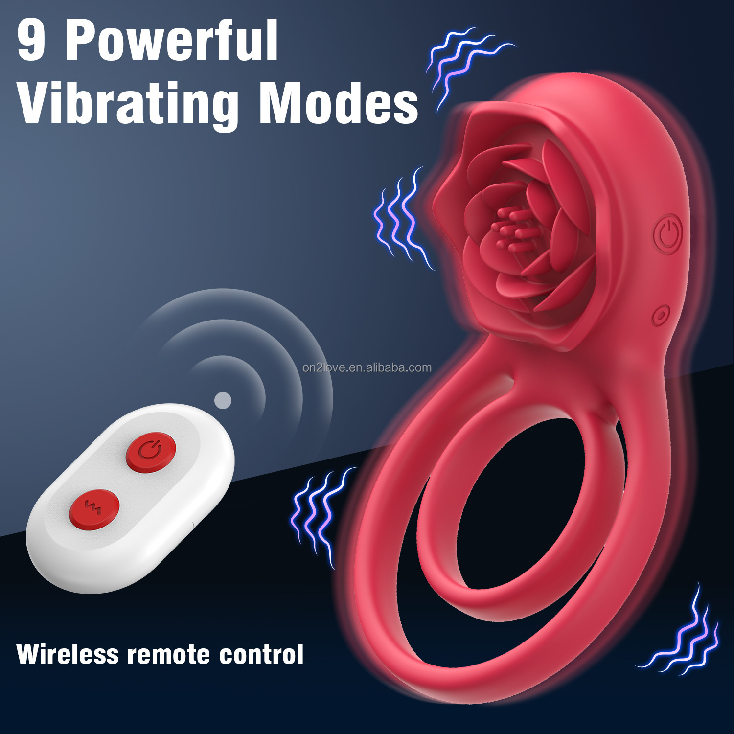 Vòng rung dương vật 9 chế độ remote silicon cao cấp chống nước