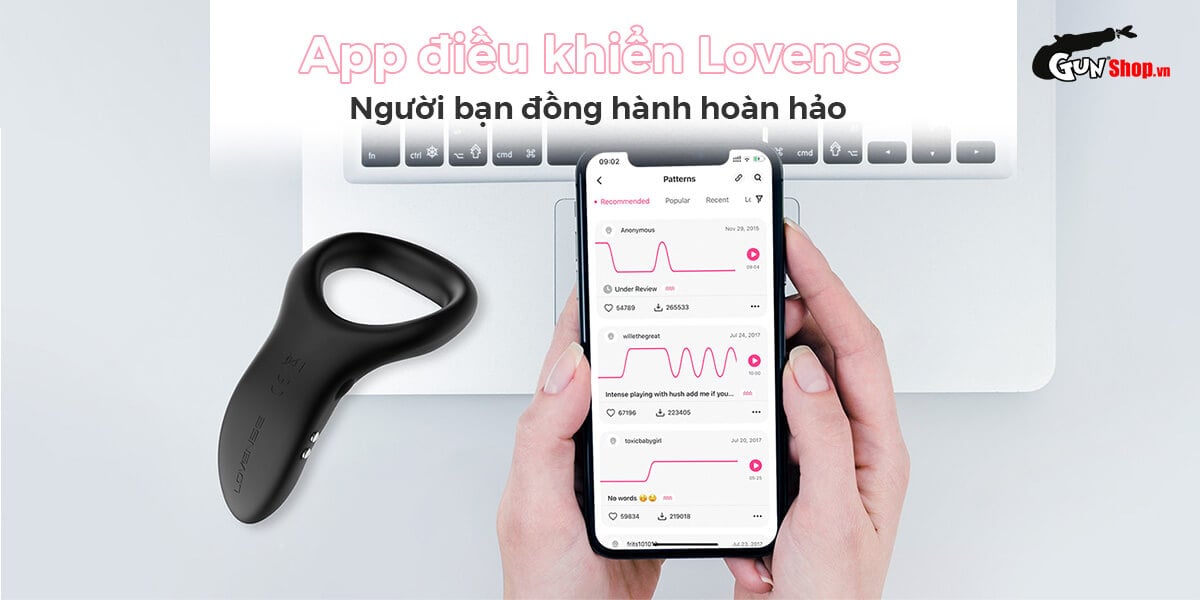 Vòng đeo dương vật Lovense Diamo rung 10 chế độ điều khiển app tiện lợi