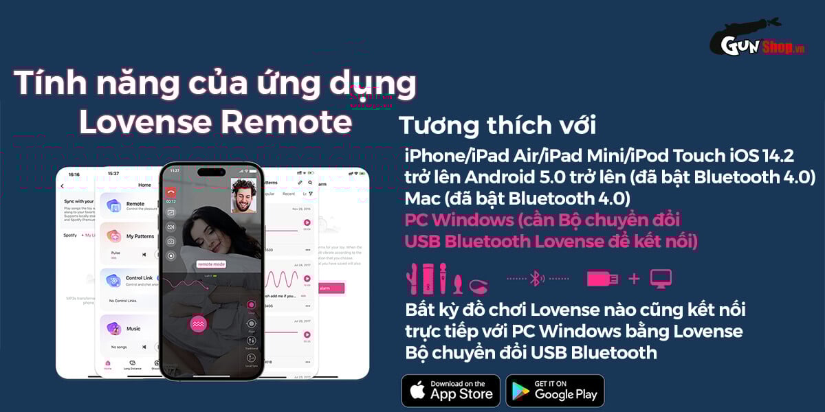 Vòng đeo dương vật Lovense Diamo rung 10 chế độ điều khiển app tiện lợi