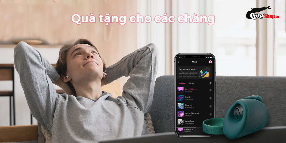 Vòng Gush Lovense điều khiển app tăng khoái cảm đàn ông