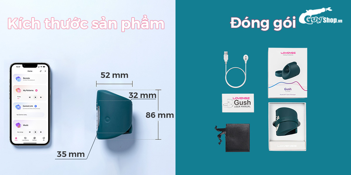 Vòng Gush Lovense điều khiển app tăng khoái cảm đàn ông