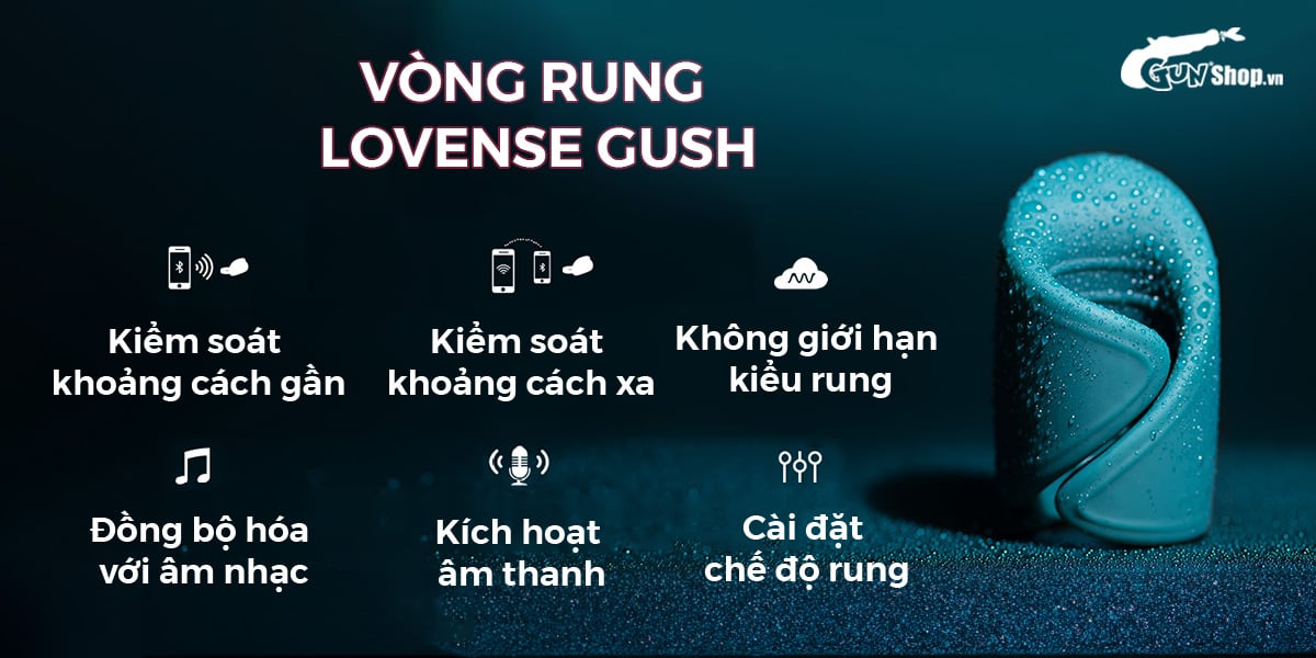 Vòng Gush Lovense điều khiển app tăng khoái cảm đàn ông