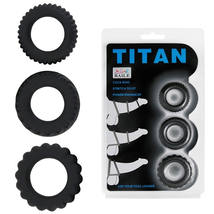 Bộ 3 vòng Titan đeo dương vật chống xuất tinh sớm silicon y tế tăng hưng phấn