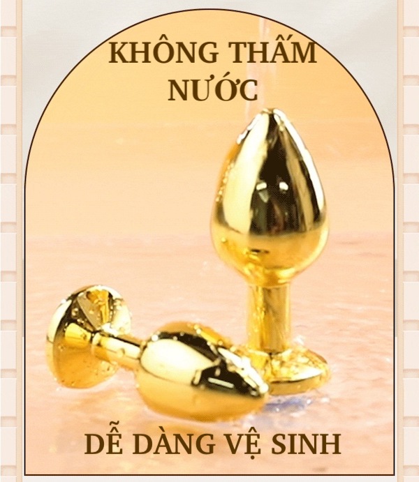 Cung cấp Phích inox cắm hậu môn Anal Toy màu vàng đính đá giá rẻ Cung cấp Phích inox cắm hậu môn Anal Toy màu vàng đính đá giá rẻ