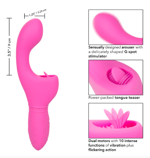 Review Dương vật giả CalExotics Kiss Flicker rung kích thích điểm G kết hợp lưỡi liếm hàng xách tay