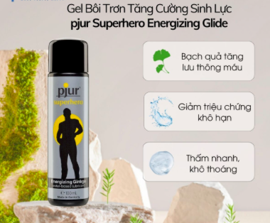 Kem bôi trơn tăng cường sinh lực Pjur superhero energizing glide chính hãng Đức