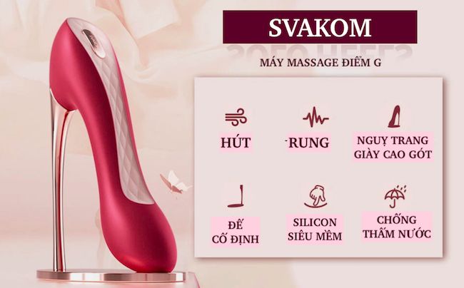 Review Máy massage 2 đầu Svakom Hill Shoe nguỵ trang giày cao gót rung bú hút mạnh mới nhất