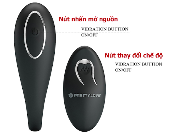 Shop bán Trứng rung tình yêu 2 đầu Prettylove Algernon máy massage điểm G không dây giá rẻ
