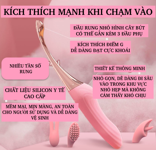 Bảng giá Thanh rung massage 2 đầu có 3 đầu phụ Jiuai Tanchun nhập khẩu