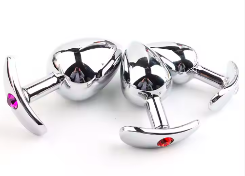 Phích inox cắm hậu môn đính đá size vừa 3.4cm butt plugs Anal Toy Phích inox cắm hậu môn đính đá size vừa 3.4cm butt plugs Anal Toy