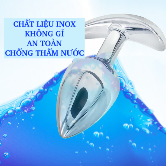 Mua Phích inox cắm hậu môn đính đá size vừa 3.4cm butt plugs Anal Toy giá sỉ Mua Phích inox cắm hậu môn đính đá size vừa 3.4cm butt plugs Anal Toy giá sỉ