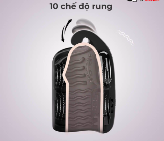 Máy tập dương vật kết hợp thủ dâm Pretty Love Black Glans Trainer