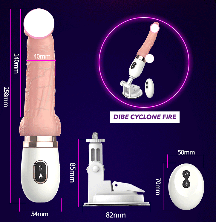 Bỏ sỉ Dương vật giả xoay ngoáy mạnh CyClone Fire Dibe tự động toả nhiệt đế gắn tường nhập khẩu