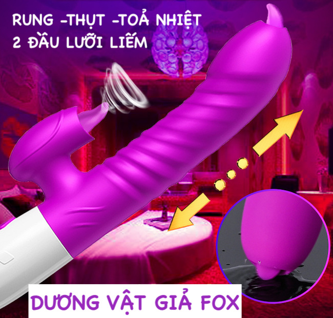 Review Dương Vật Giả Fox Rung Thụt Kèm 2 Đầu Lưỡi Bú Liếm Toả Nhiệt giá rẻ