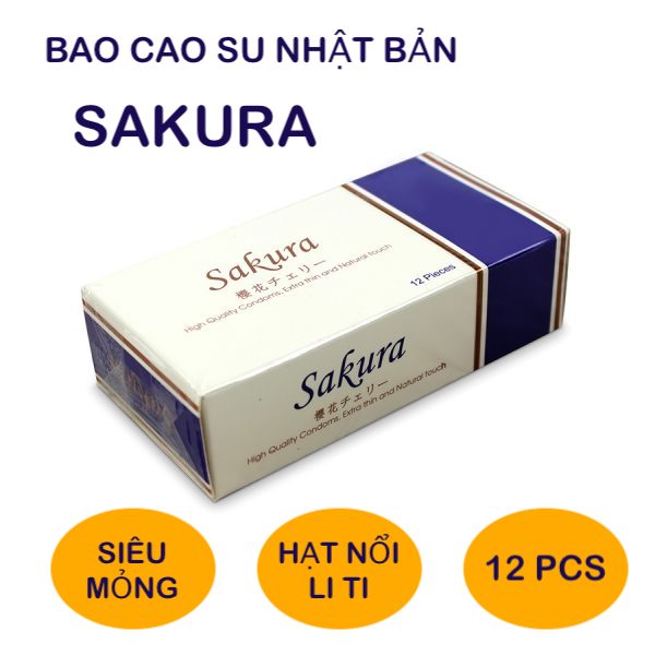 Bỏ sỉ Bao cao su Sakura chính hãng Nhật Bản hộp 12 chiếc siêu mỏng loại tốt giá sỉ