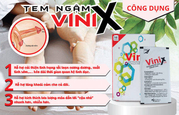 Review Tem ngậm Vinix 100mg tăng cường sinh lý của Hàn Quốc kéo dài thời gian hàng mới về