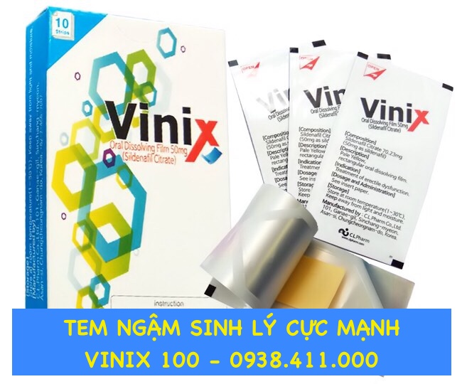 Shop bán Tem ngậm Vinix 100mg tăng cường sinh lý của Hàn Quốc kéo dài thời gian tốt nhất