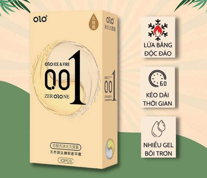 Sỉ Bao cao su Olo Ice & Fire lửa băng 0.01 siêu mỏng nóng lạnh giá rẻ