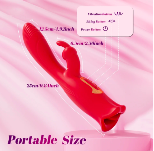 Sextoy hai đầu kích thích rung điểm G miệng lưỡi liếm âm vật núm vú