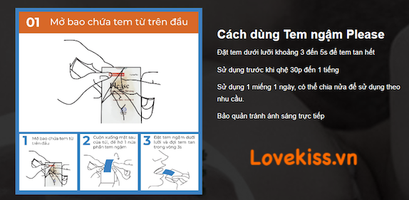 Review Tem ngậm Please Orally Soluble Film 100mg của Hàn Quốc miếng ngậm sinh lý tốt nhất
