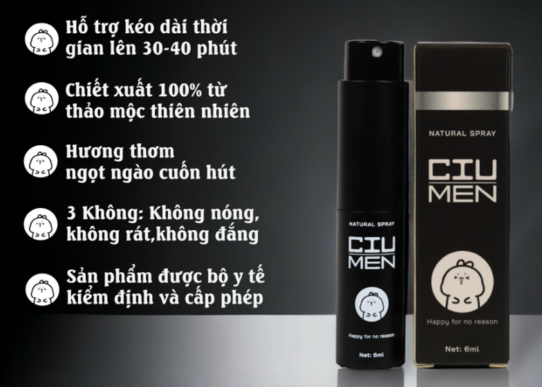 Chai xịt Ciumen chính hãng kéo dài thời gian quan hệ giá tốt