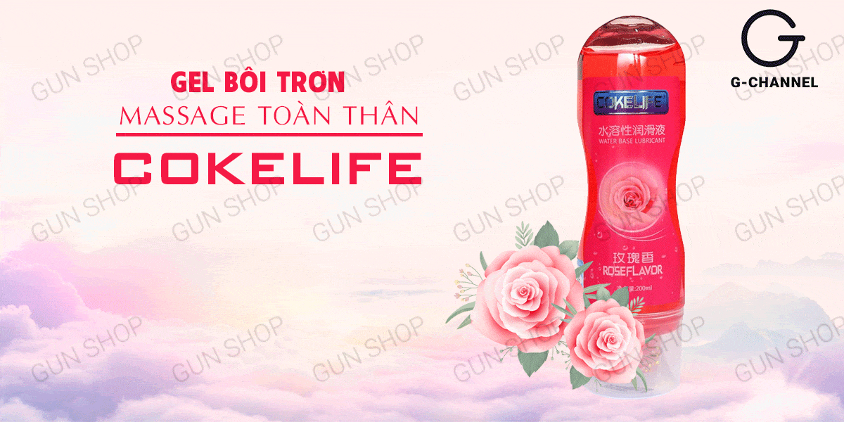  Shop bán Gel bôi trơn massage hương hoa hồng - Cokelife hồng - Chai 100ml mới nhất